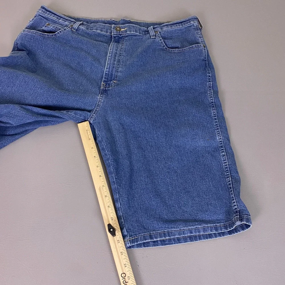 Genuine Dickies Mens Blue Denim Shorts Size 40 Regular Fit Stretch *Stain spots*